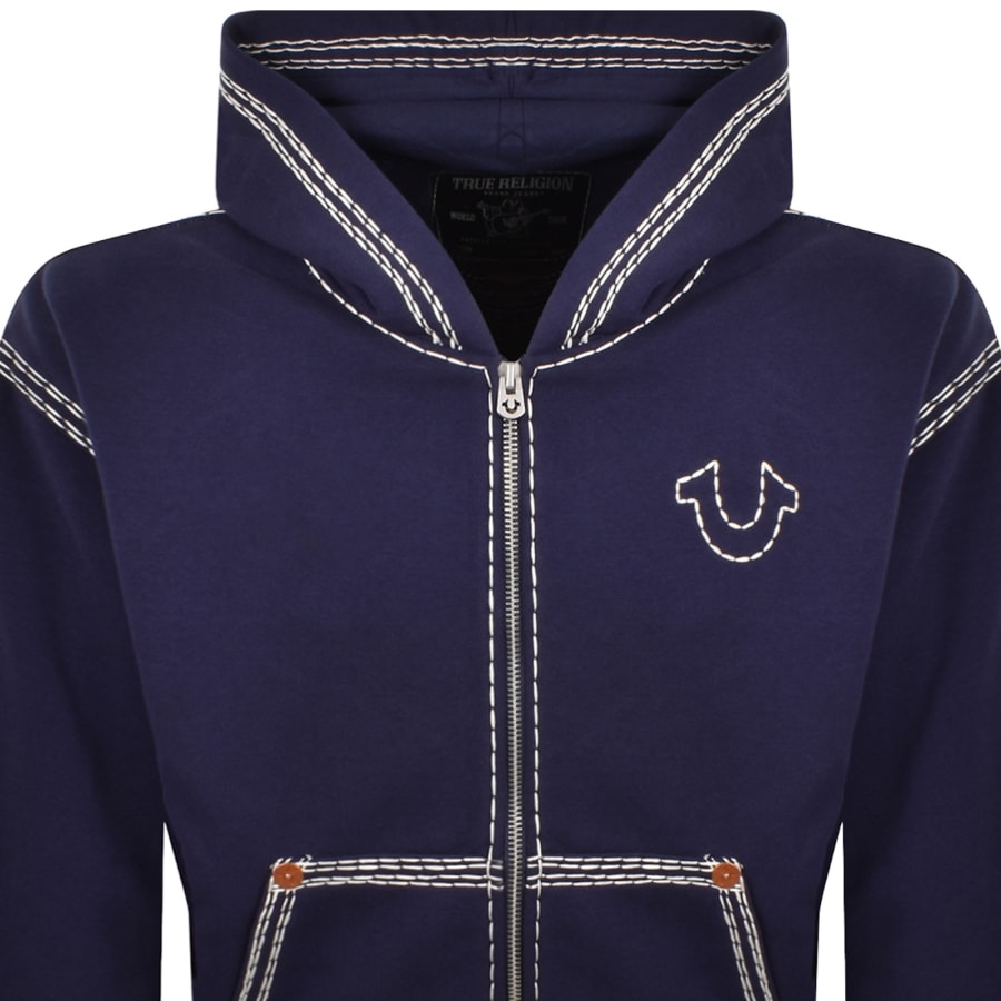 True Religion Zip Up Hoodie Eclipse Navy | Mainline Menswear us